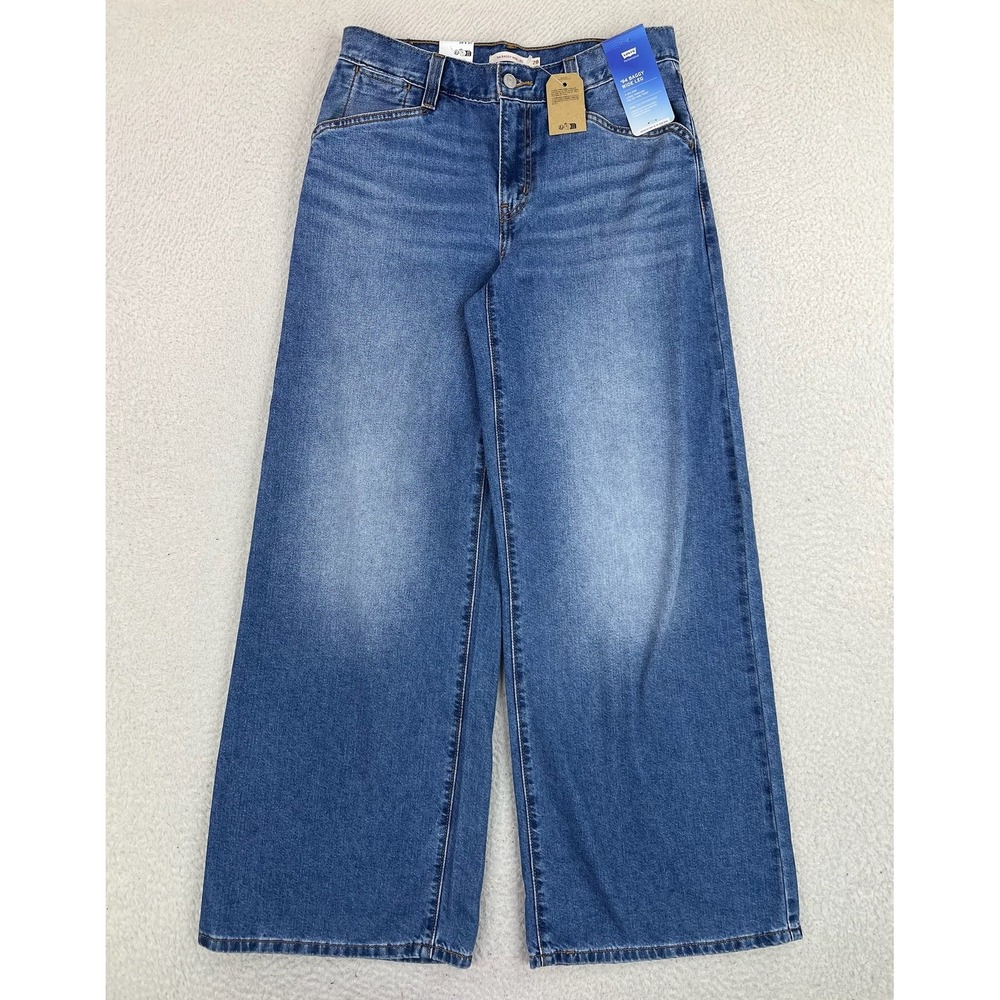 Levis '94 Baggy Wide Leg Jeans Womens 28x31 Blue Med Wash Mid Rise Relaxed Denim
